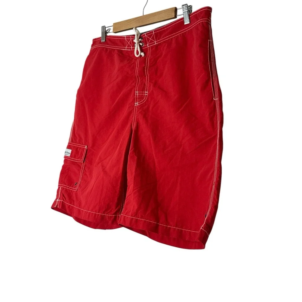 Polo Ralph Lauren Swim Trunks Shorts Mens Large Red Beach Surf Vacation Cruise‎